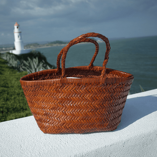 Anais Handgeflochtene Leder-Shopper-Tasche