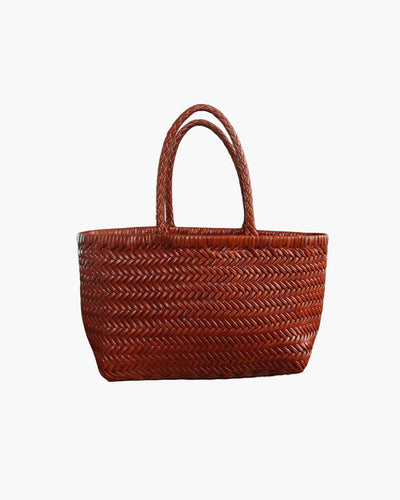 Anais Handgeflochtene Leder-Shopper-Tasche