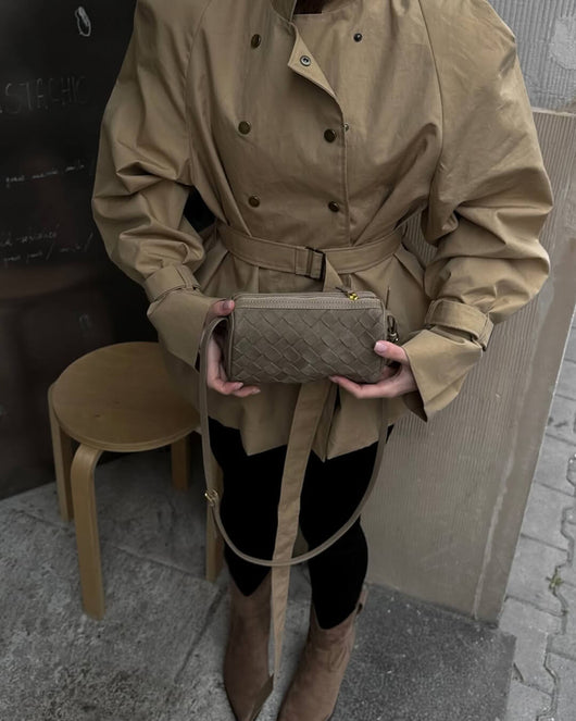Jessica Geflochtene Wildleder-Tasche