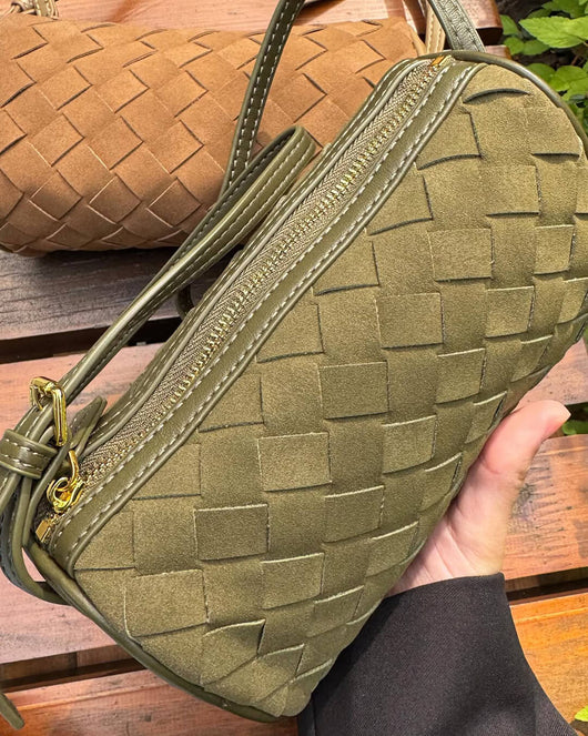 Jessica Geflochtene Wildleder-Tasche