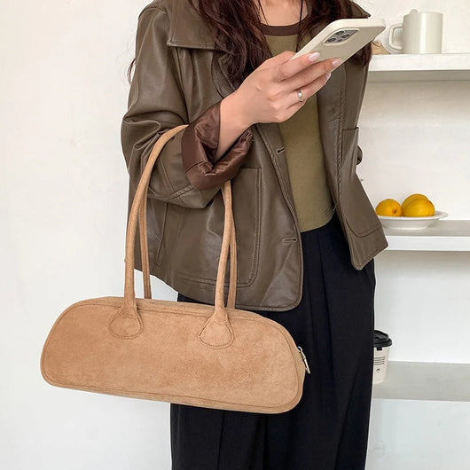 Pauleen Baguette Wildleder-Tasche