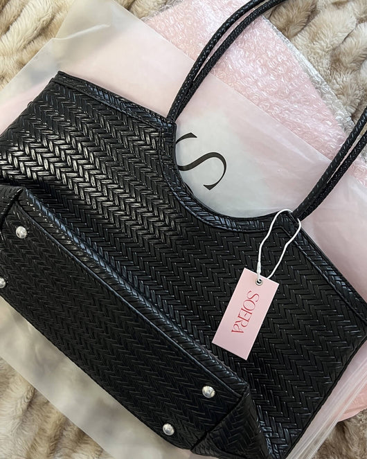 Rica Geflochtene Kunstleder-Tasche