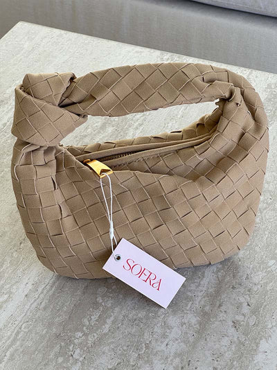Geflochtene Mini-Tasche aus Wildleder