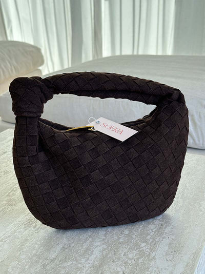 Geflochtene Mini-Tasche aus Wildleder